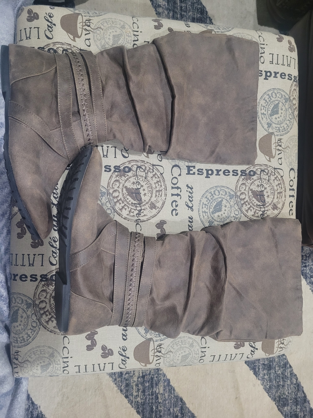 Kohl's Women's Slouchy Knee-High Faux Suede Boots in Taupe